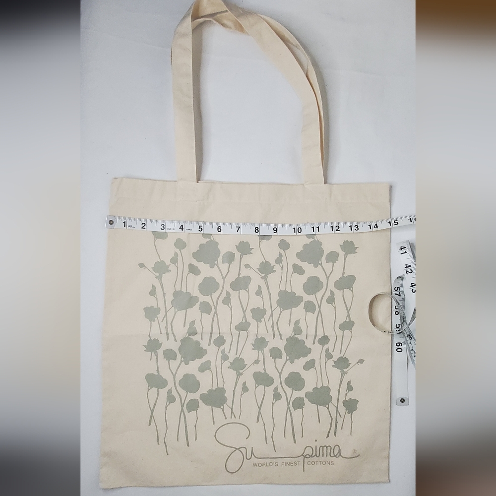 Supima - Worlds Famous Cotton Cream Floral Tote Bag - Picture 8 of 9
